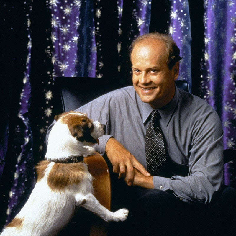 Fraiser Crain smiling with his dog